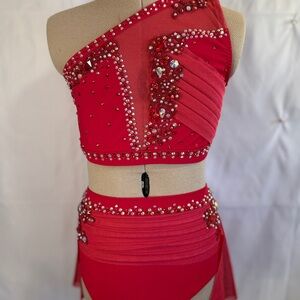 Elegant Red Kids Dance Costume